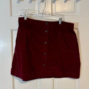 GAP | Corduroy Burgundy Button-Front Mini Skirt, Size XXL - EUC